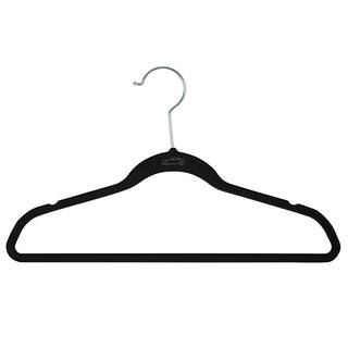 Simplify Kids Velvet Hangers with Race Car Icon in Black, (25-Pack) | The Home Depot