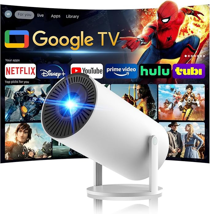 [320ANSI/Google Store/Voice Control] Smart Projector with WiFi and Bluetooth, 10,000+ Apps, Peric... | Amazon (US)