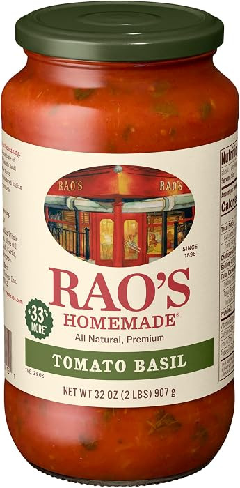 Rao's Homemade Tomato Basil Sauce, 32oz, Tomato Sauce, All Purpose, Keto Friendly Pasta Sauce, Pr... | Amazon (US)