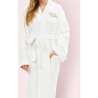 Personalized Hooded Fleece Robe, Bridesmaid Gift, Valentine's Day, Christmas Embroidered Wedding Bri | Etsy (US)