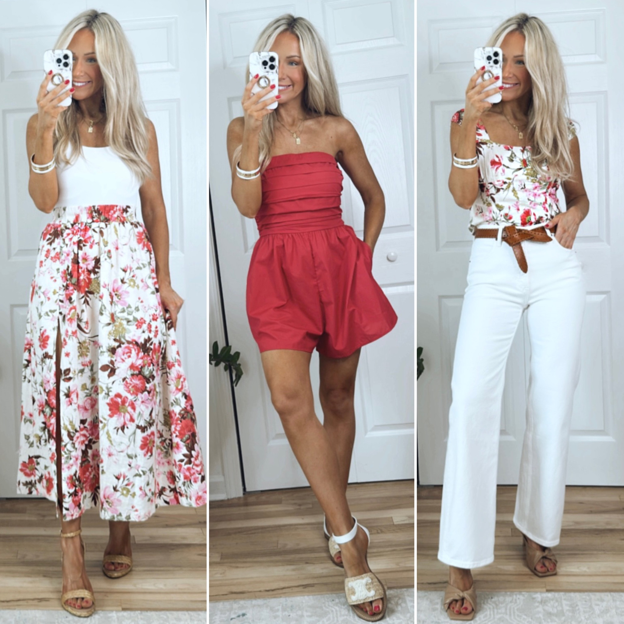 Abercrombie sale favorites!
Floral midi skirt
Pink romper
Summer outfits 
Abercrombie white jeans 

#LTKsalealert