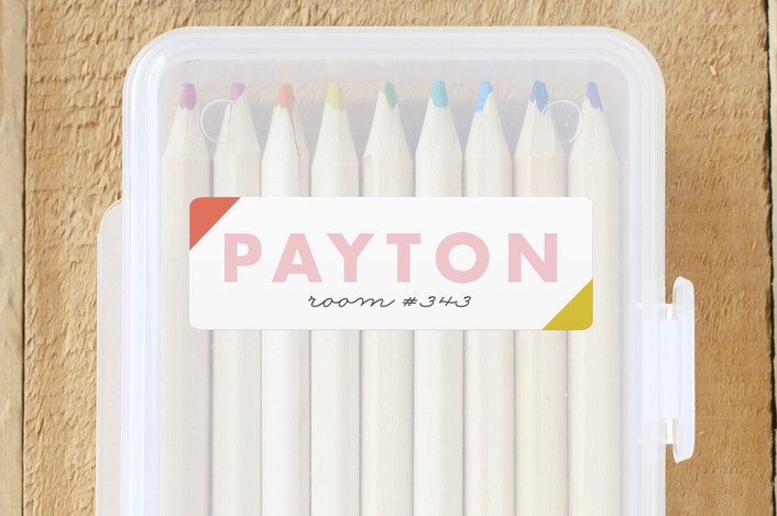 "Rainbow" - Customizable Custom Name Labels in Pink by Stacey Meacham. | Minted