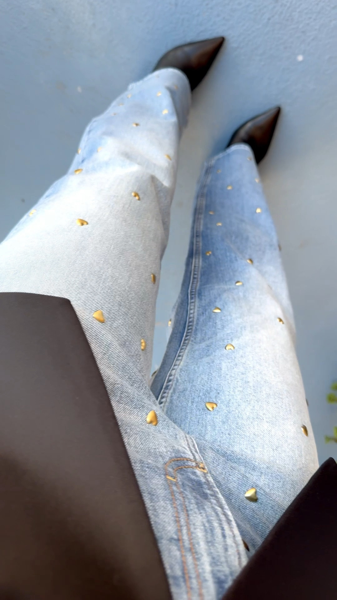 Straight Leg Jeans with heart studs  - run a little small, I went up one size 
So cute and perfect all year and especially Valentine’s Day 

#LTKFindsUnder50 #LTKmomlife #LTKOver40