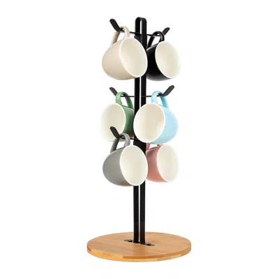 Coffee Mug Holder, Espresso Cup Holder, Mugs Tree Hanger, Bamboo Base Coffee Cup Holder Stand With 6 Hooks For Kitchen, Coffee Bar Counter | Wayfair Professional