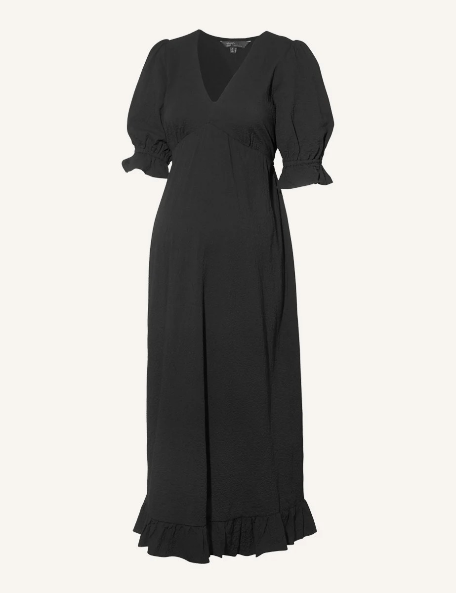 Maternity Black Delilah Midi Dress | Nobody's Child