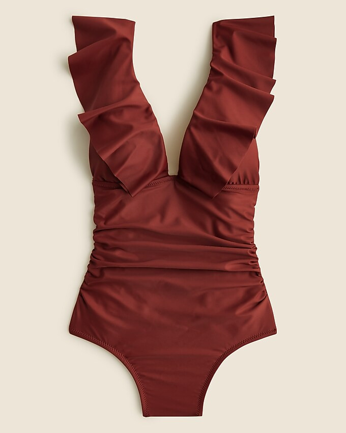 Ruched ruffle one-piece swimsuit | J. Crew US