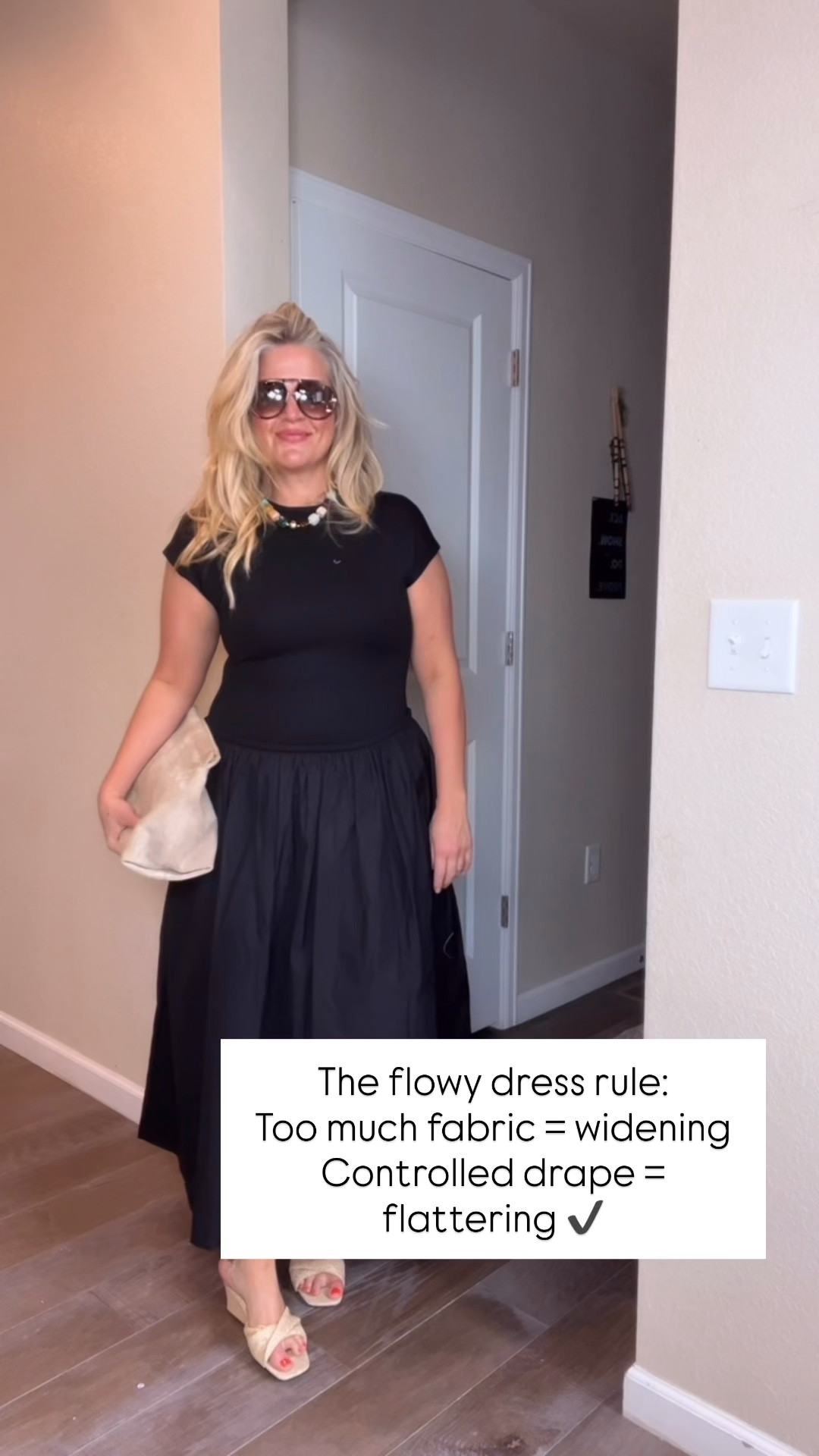  ✨Tap the bell, save and ❤️ for over 40 fashion, midlife style, midsize fashion and luxury looks for less. 

⬇️Sizing information:
Large (size up if in between sizes.)

The flowy dress rule:

Too much fabric = widening
Controlled drape = flattering ✔️


👑"Helping you look good, feel good!" - Lindsey Denver



#LTKOver40 #LTKPlusSize #LTKMidsize