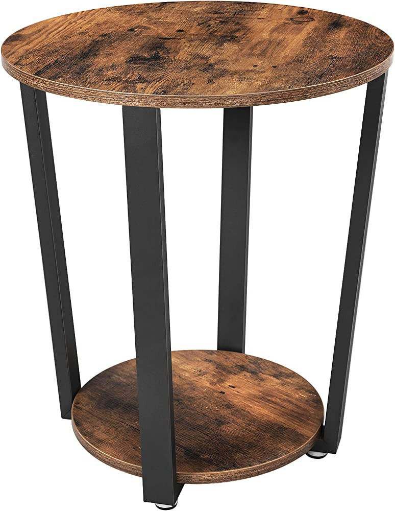 VASAGLE Round End Table with Storage Shelf, Side Tray for Small Space, Easy Assembly, Accent Furn... | Amazon (US)