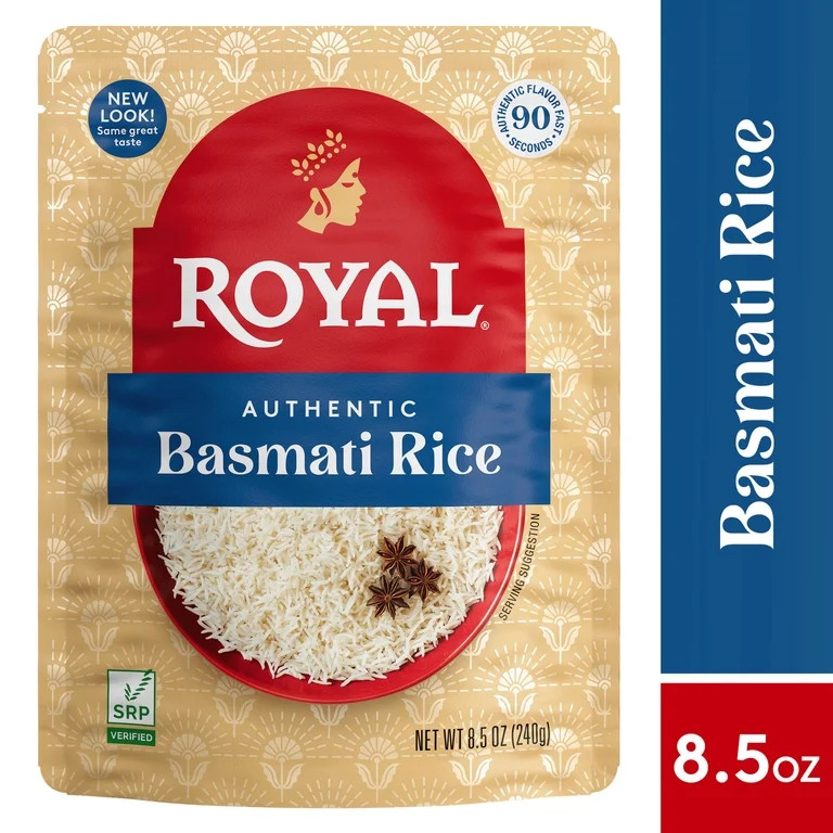 Authentic Royal Ready-to-Heat Long Grain White Basmati Rice, 8.5 oz | Walmart (US)