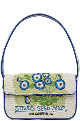 Staud - Off-White & Blue Tommy Beaded Bag | SSENSE