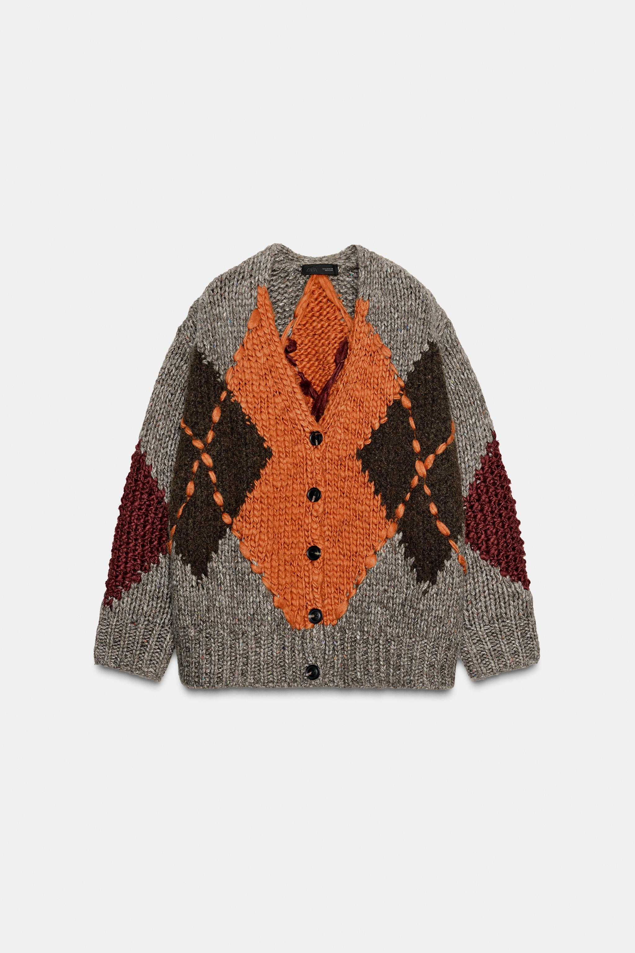 DIAMOND KNIT CARDIGAN | Zara UK