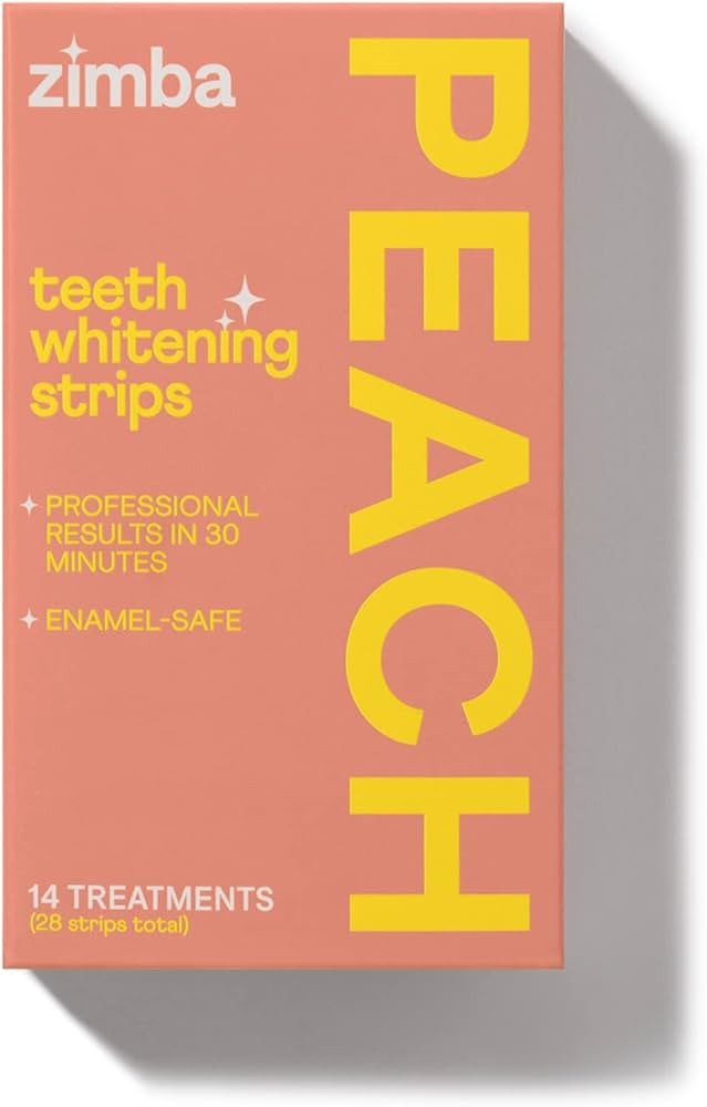 Zimba Teeth Whitening Strips Vegan Whitening Strip Enamel Safe Teeth Whitening Hydrogen Peroxide ... | Amazon (US)