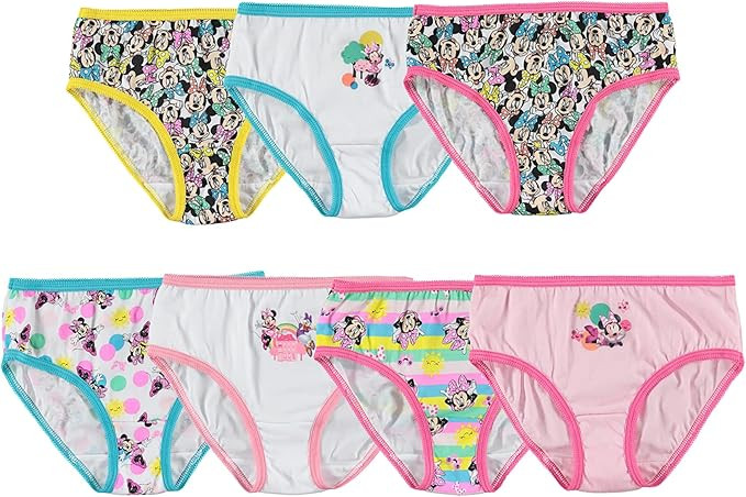 Disney Girls' Minnie Mouse Underwear Multipacks with Assorted Prints in Sizes 2/3t, 4t, 4, 6, 8 a... | Amazon (US)