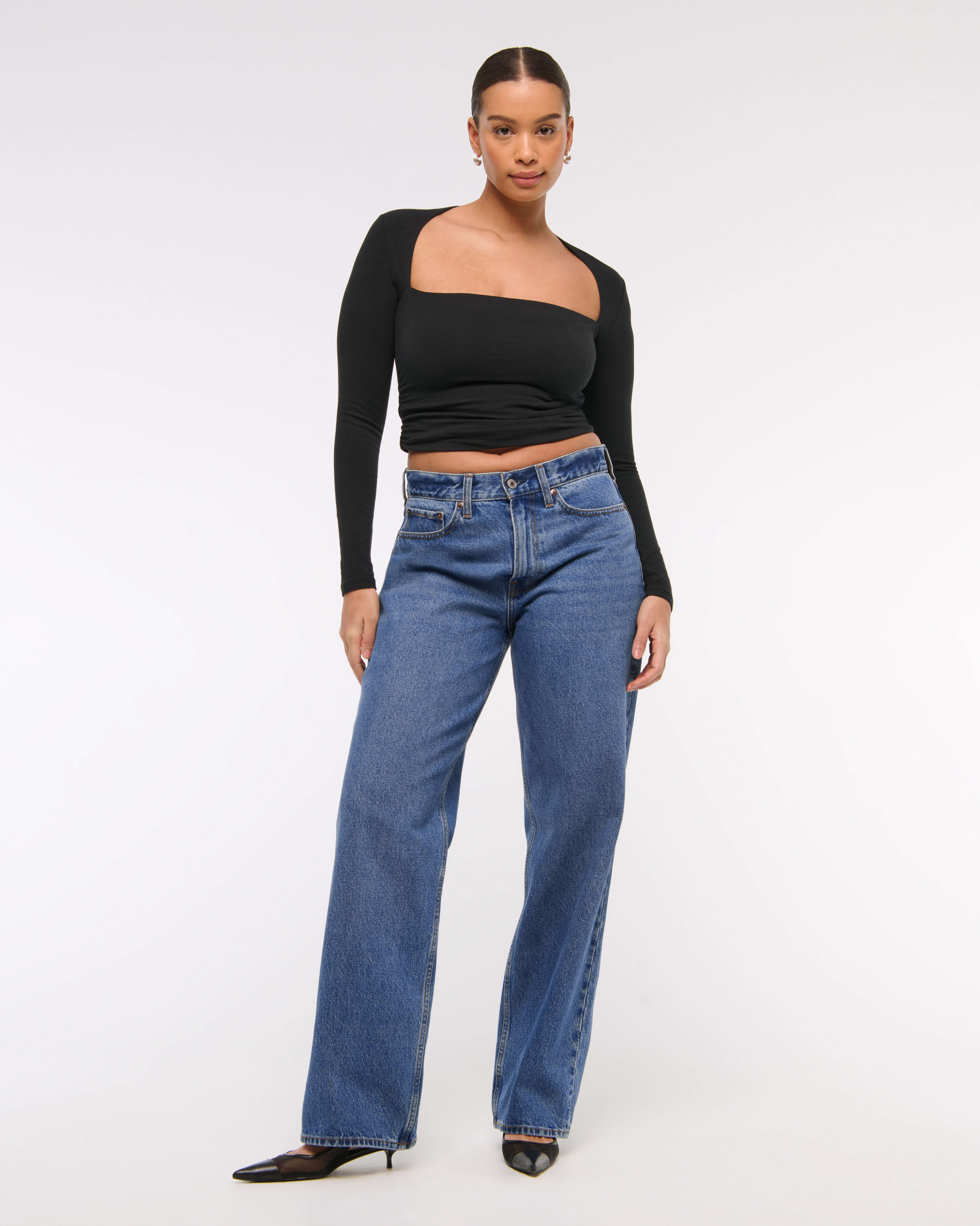 Curve Love Mid Rise Slouchy Jean | Abercrombie & Fitch (US)