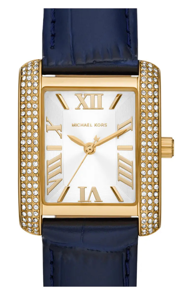 Emery Croc Embossed Leather Strap Watch, 33mm | Nordstrom