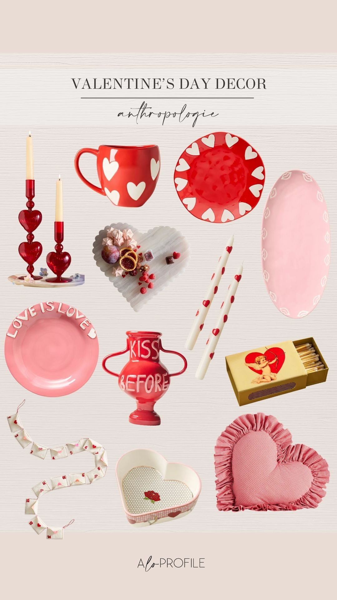 Valentine's Day Decor via Anthro // Anthropologie, Anthro Vday decor, Valentine's Day, Valentine's Day decor, Vday decor, Valentine's Day decorations, holiday decor, Anthro home decor, seasonal home decor