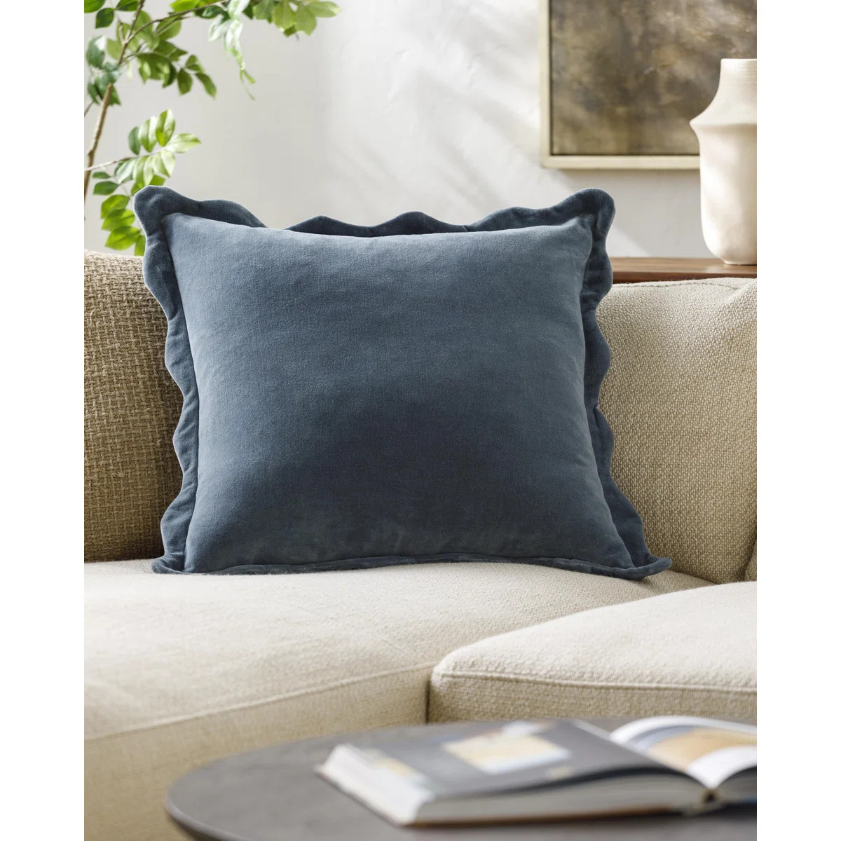 Collier Scalloped Edges Cotton Throw Pillow | Wayfair North America