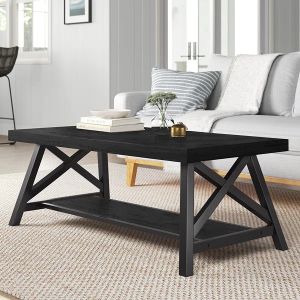 Isakson Trestle Coffee Table with Storage | Wayfair North America