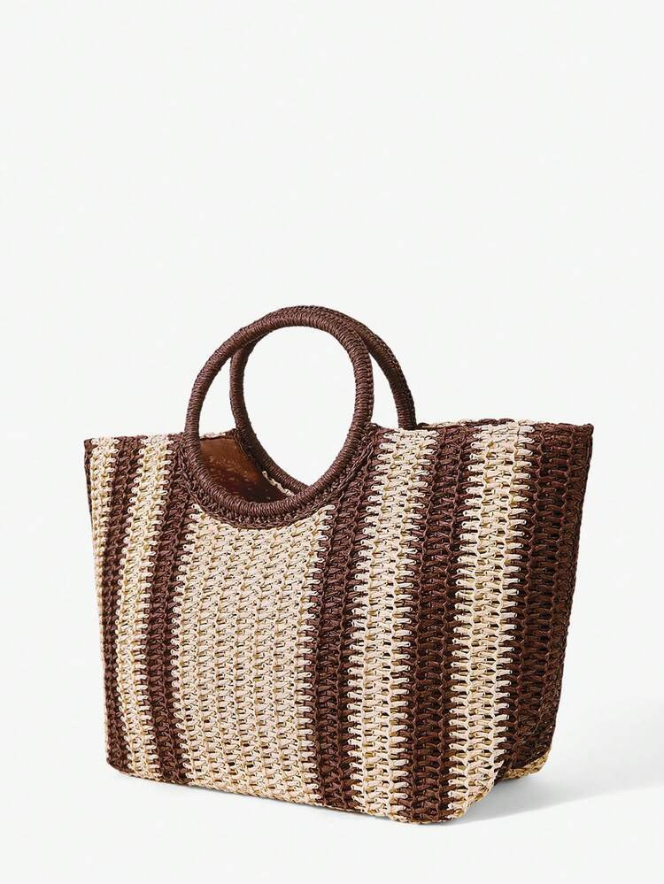 Maija Ladies, Women Top Handle Bags, Straw Bag, Fashionable, Elegant, Simple, Personalized, Versa... | SHEIN