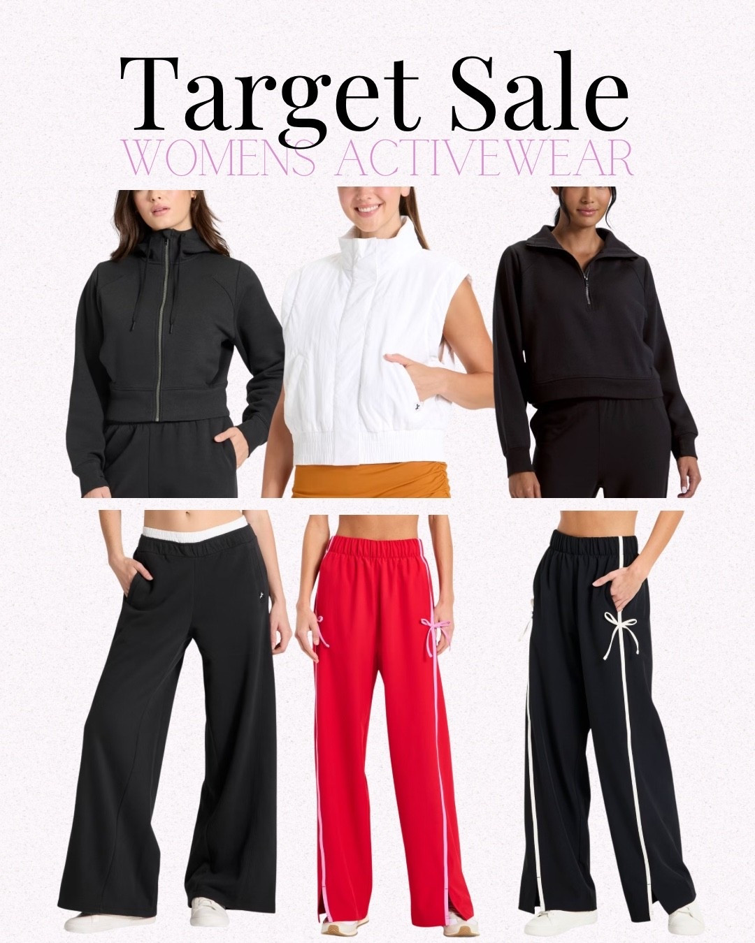 Target sale, target activewear, red track pants, black track pants, mom style, mom outfit, Valentine’s Day 

#LTKSaleAlert #LTKSeasonal #LTKootd