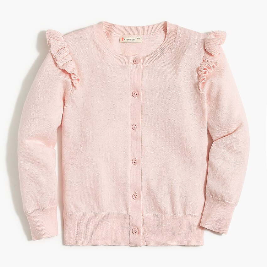 Girls' ruffle-trimmed cardigan | J.Crew Factory
