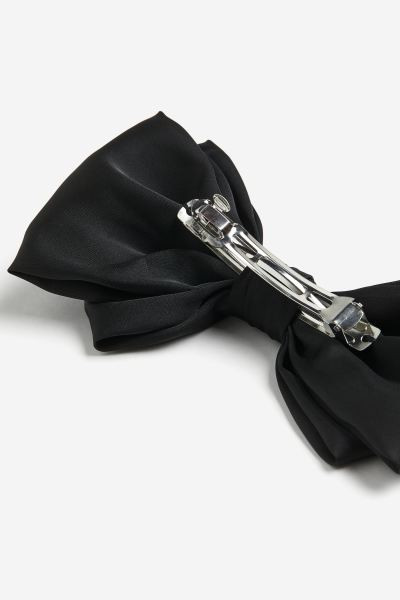 Satin Bow Hair Clip - Black - Ladies | H&M US | H&M (US + CA)