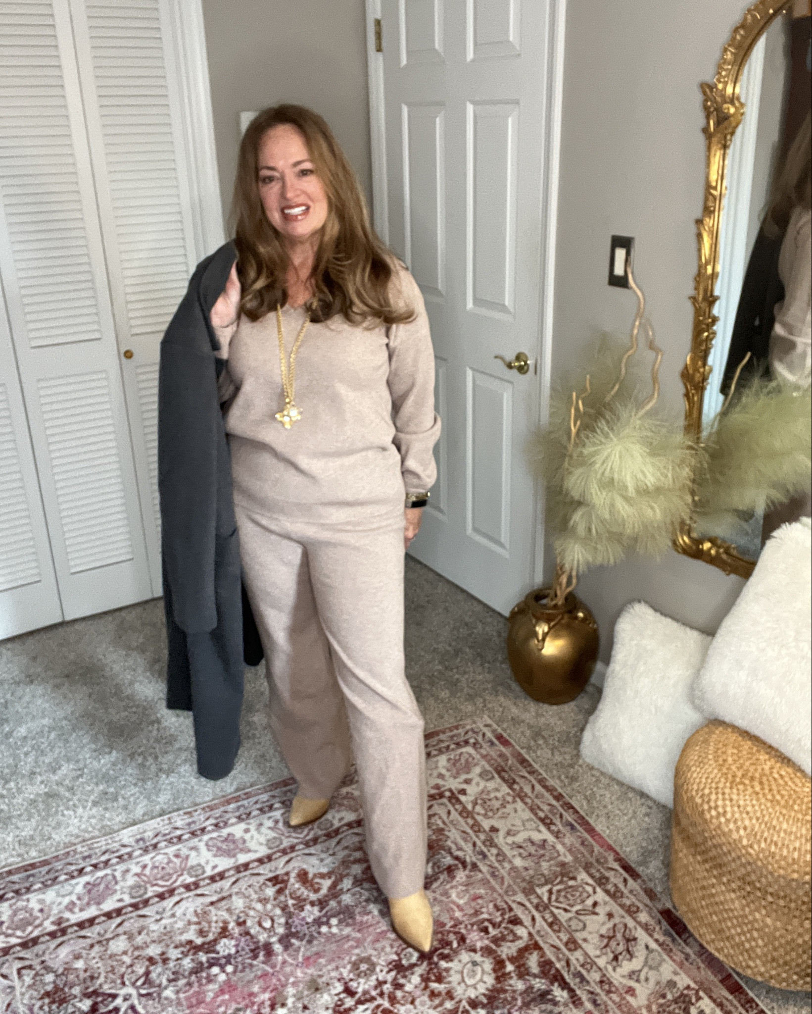 Monochromatic knit 2 piece travel luxe set. 

#LTKootd #LTKTravel #LTKWorkwear