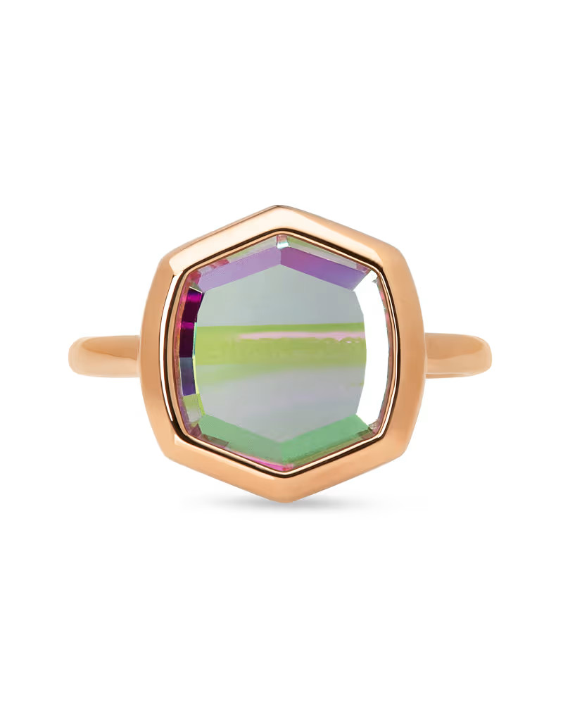 Davis 18k Rose Gold Vermeil Cocktail Ring in Dichroic Glass - 7 | Kendra Scott | Kendra Scott