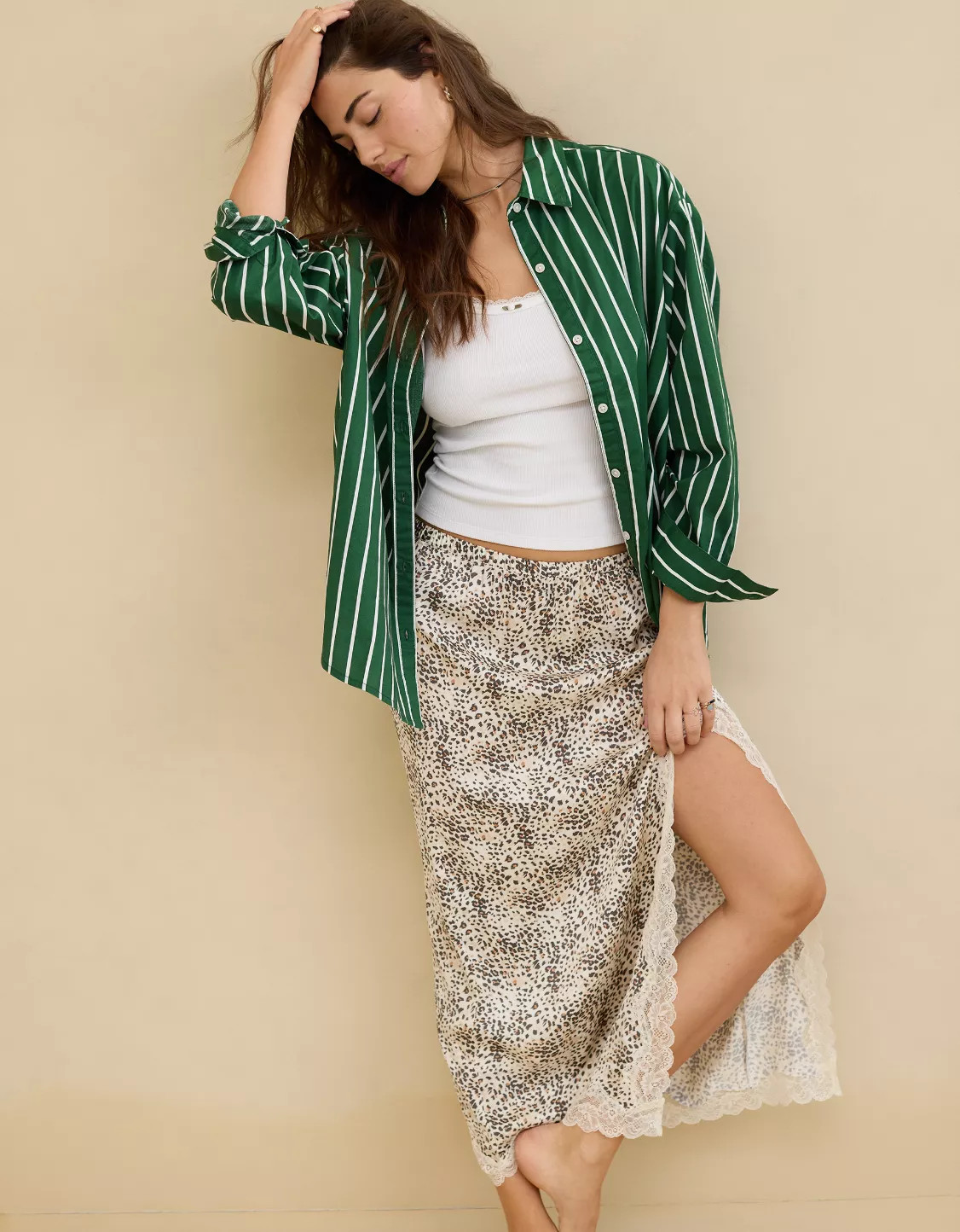 Aerie Good Day Cover Up Button Down Shirt | American Eagle Outfitters (US & CA)