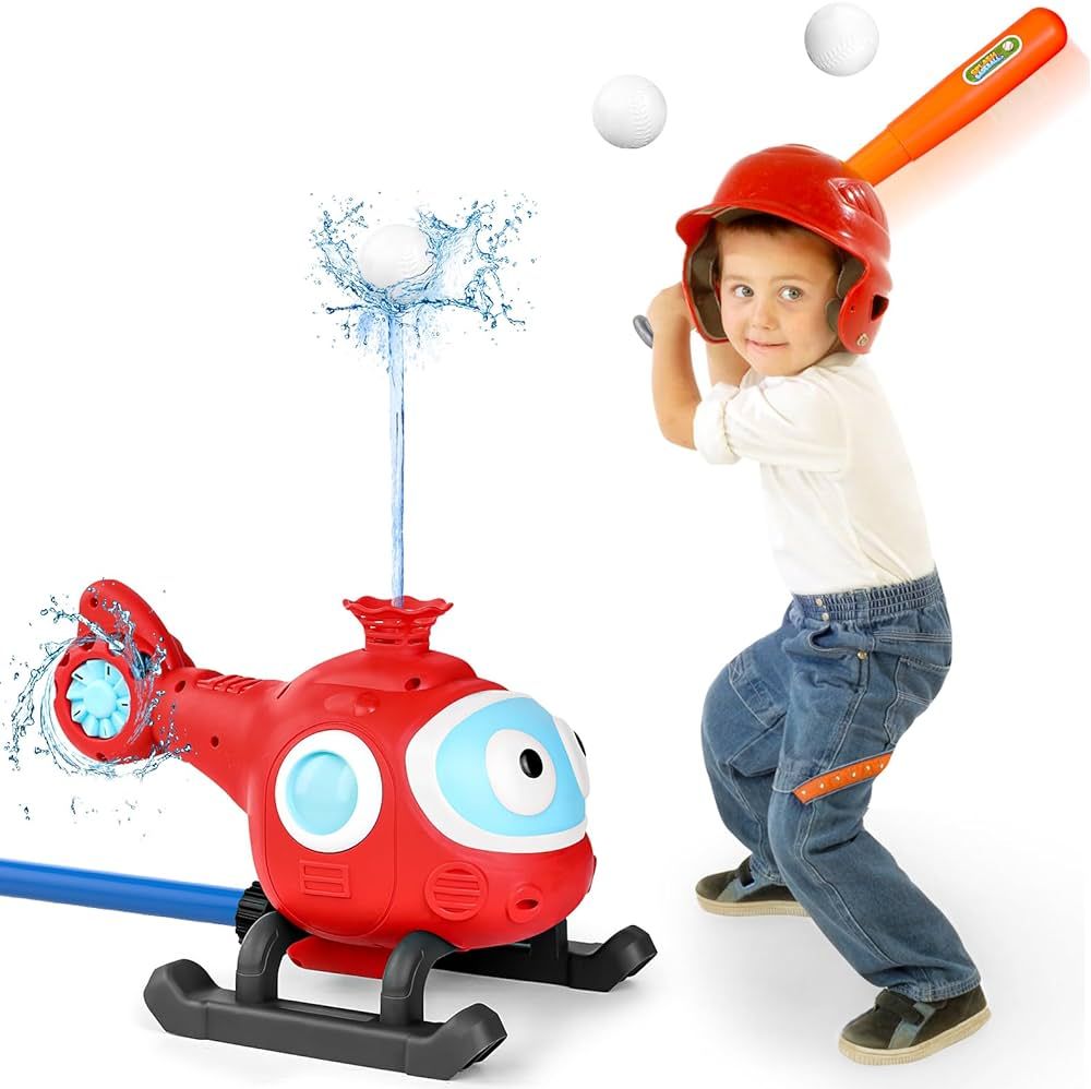 LELETAM 2-in-1 Water Sprinkler Baseball Helicopter Toy for Kids Outdoor Play, Attaches to Garden ... | Amazon (US)