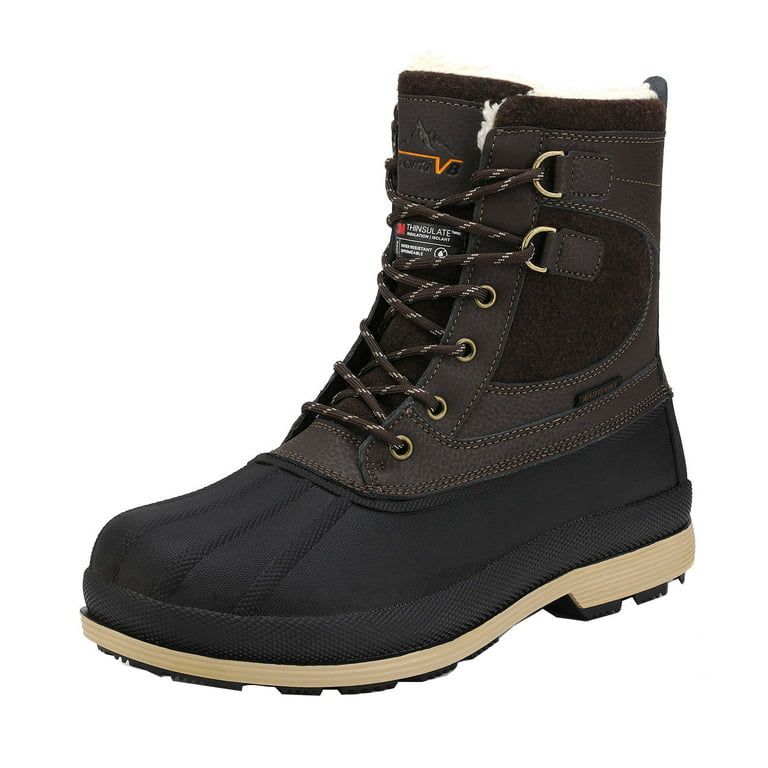 Nortiv8 Men's Snow Boots Insulated Waterproof Rugged Duty Outdoor Winter Boots Avenue DARK/BROWN/... | Walmart (US)