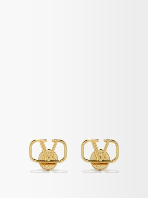 Valentino Garavani - V-logo Stud Earrings - Womens - Gold | Matches (US)