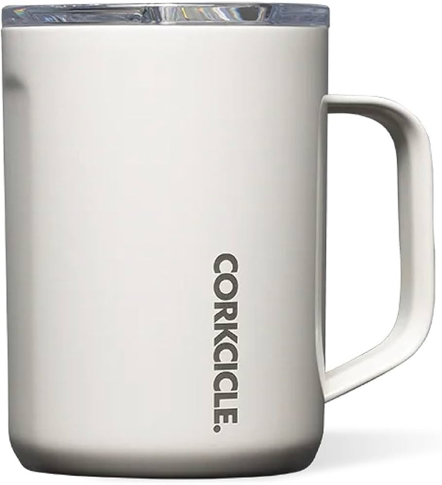Corkcicle Triple Insulated Coffee Mug with Lid and Handle, Oat Milk, 16 oz – Stainless Steel Tr... | Amazon (US)