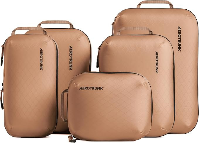 Ultralight Compression Packing Cubes for Travel, 6-Pack, Mocha | Pack 2x more clothes, Maximize l... | Amazon (US)