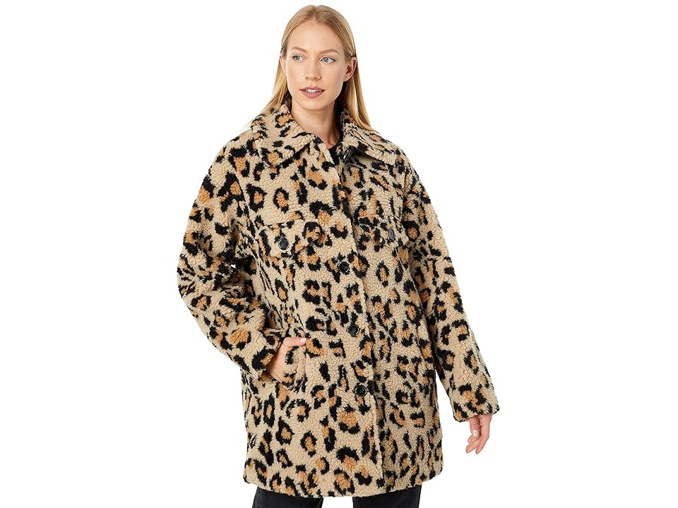 Sanctuary Short Faux Fur Coat Women's Clothing Leopard : XS (US 2), Polyester/Faux Fur | Zappos