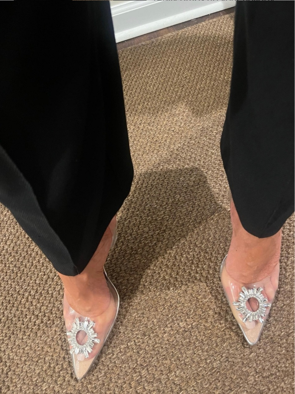 I love these heels for the holidays! Thanksgiving outfit, Christmas outfit, A little sparkle really amps up your holiday look!✨ Sparkly shoes for holiday party, clear heels, clear shoes, party shoes, holiday shoes, holiday outfit, holiday party, New Year’s Eve outfit, shoe crush, Amazon find, Amazon holiday, Amazon style, #LaidbackLuxeLife

Shoes: Run small. I had to size up one whole size.

Hey Beautiful! Feel free to comment on this post if you have any questions! 🫶🏽

Follow me for more fashion finds, beauty faves, and lifestyle, home decor, sales and more! So glad you’re here!! XO, Karma

#LTKStyleTip #LTKShoeCrush #LTKHoliday