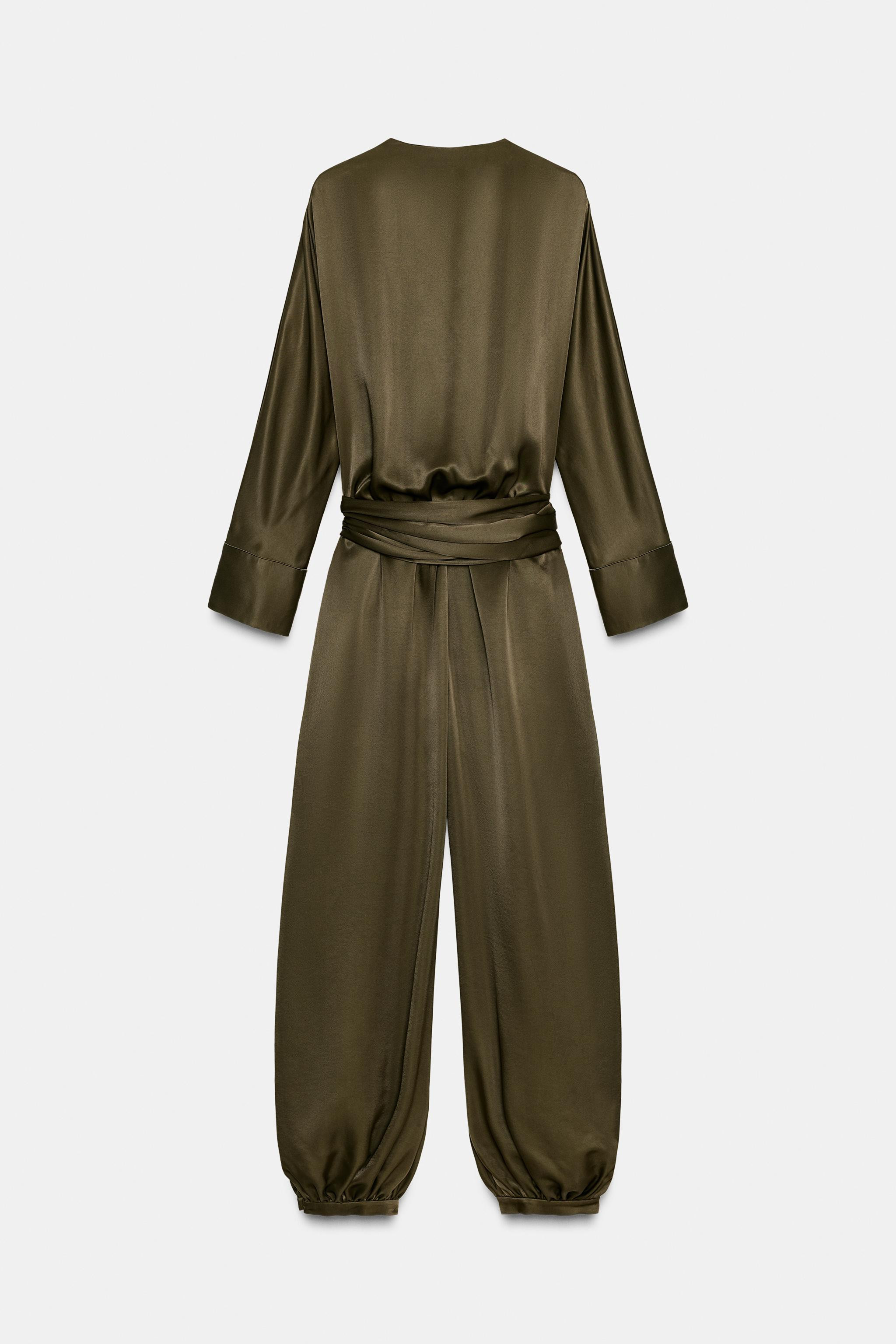 ZW COLLECTION SATIN JUMPSUIT WITH PUFFED HEMS | Zara UK