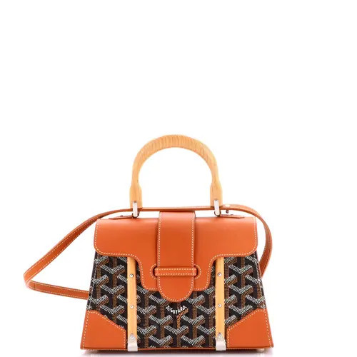 Pre-Owned Goyard Structured Saigon Top Handle Bag Coated Canvas with Leather Mini in Brown at Nordstrom, Size X-Small | Nordstrom