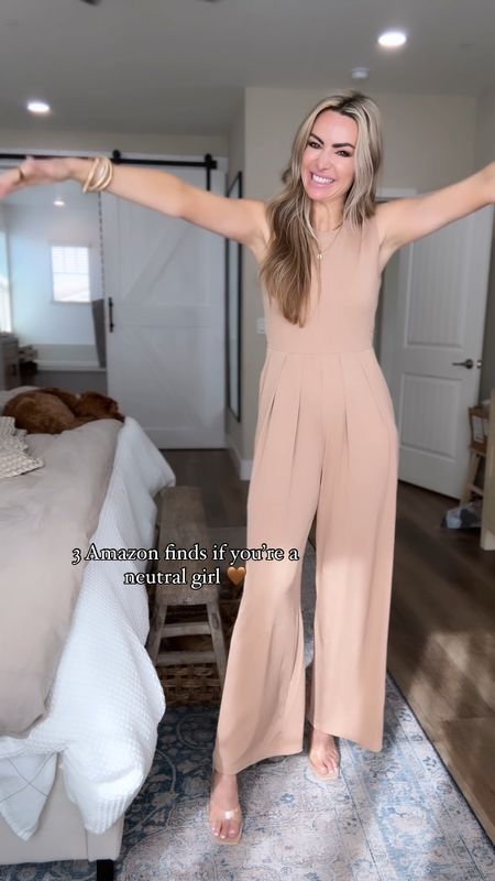 Neutral closet MUST HAVES but these all come in fun colors too! 
The first maxi dress has tie straps and is the perfect classic maxi dress. 
The jumpsuit is a STUNNER! Has the best stretchy fabric and quality is amazing I just ordered it in black too! Last dress is a super soft sweater pleated material 

Amazon fashion 
Summer dresses 
Size small in all 

#LTKVideo #LTKFindsUnder50 #LTKSaleAlert