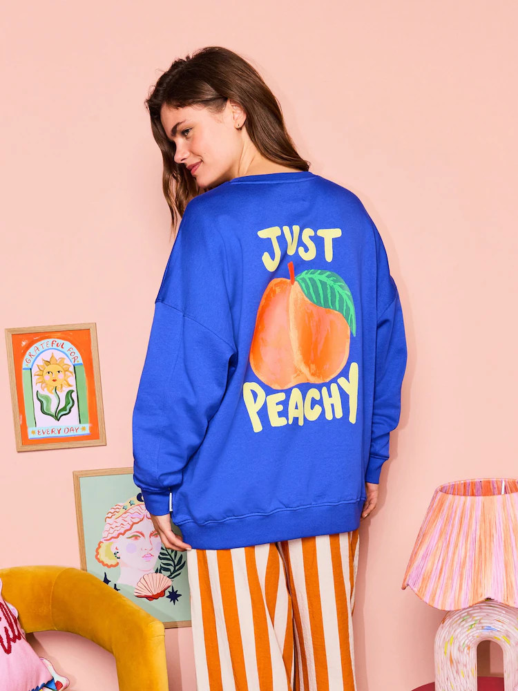 Cobalt Blue Just Peachy - Eleanor Bowmer Howdy Sweat Top | Next EU