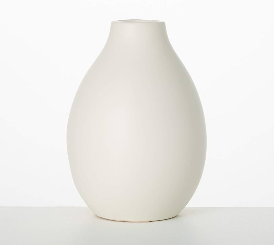 Sullivans White Ceramic Flower Vase, Modern Home Decor, Vases for Flowers, Vases for Centerpieces... | Amazon (US)