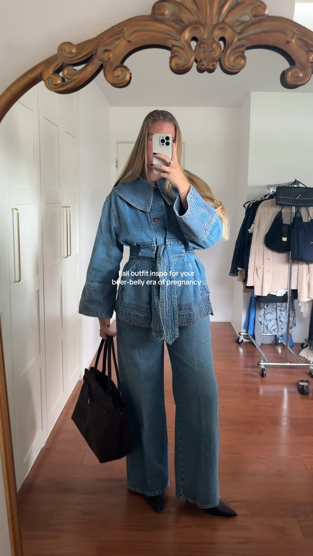 Fall outfit inspo for expecting mamas! Styling outfits i. The second trimester is tricky, and the tie of this top hits in a very comfortable spot, and it long enough to cover my belly! It’s not big yet but anything helps! I’m 5’10 for reference! 

#LTKStyleTip #LTKMidsize #LTKBump