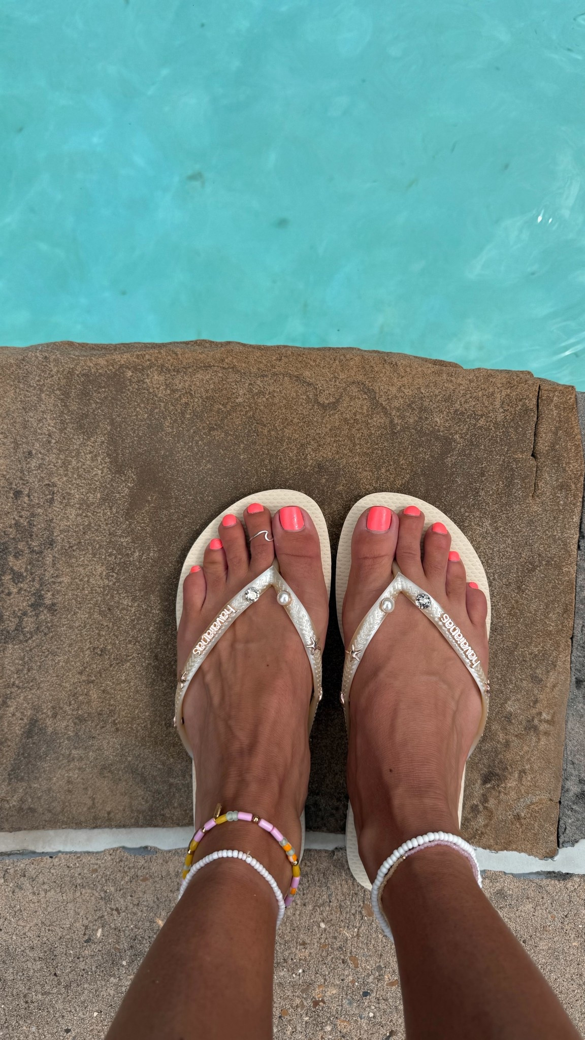 Favorite flip flop brand & anklet/ bracelets! 

#LTKSeasonal #LTKSummerEdit #LTKShoeCrush