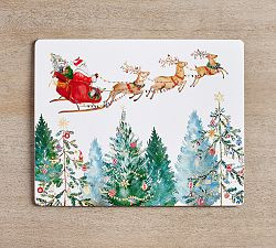 Christmas in the Country Santa Cork Placemats - Set of 4 | Pottery Barn (US)