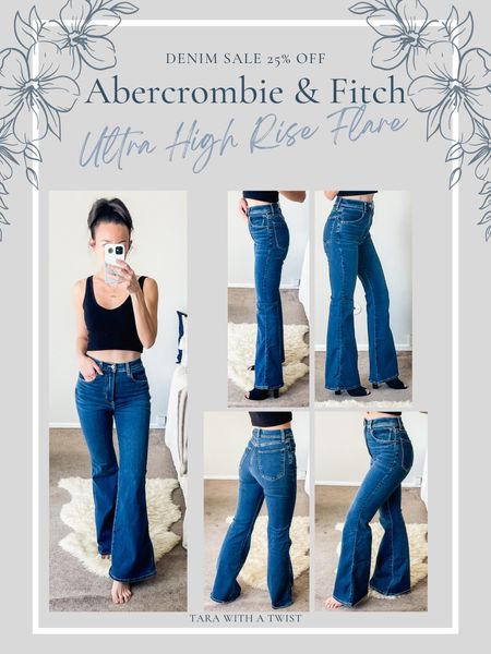 Abercrombie & Fitch Denim Sale! 25% off, free shipping with jeans purchase, and use DENIMAF for an extra stacked discount! Almost everything else is 15% off!

Size down in length only, these are very long! Wearing size 25 Short in dark wash. Shown with & without heels for length reference. 

#LTKsalealert #LTKunder100 #LTKFind