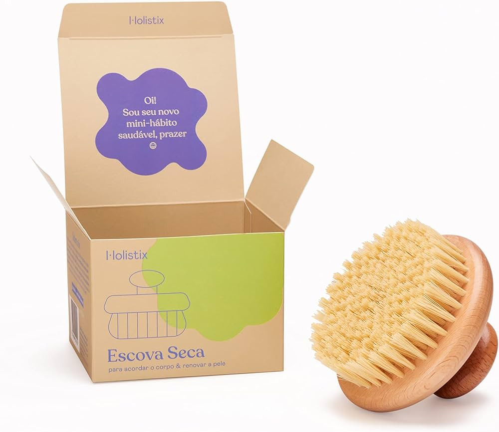 Esfoliação Corporal A Seco Natural Escova Seca Holistix | Amazon (BR)