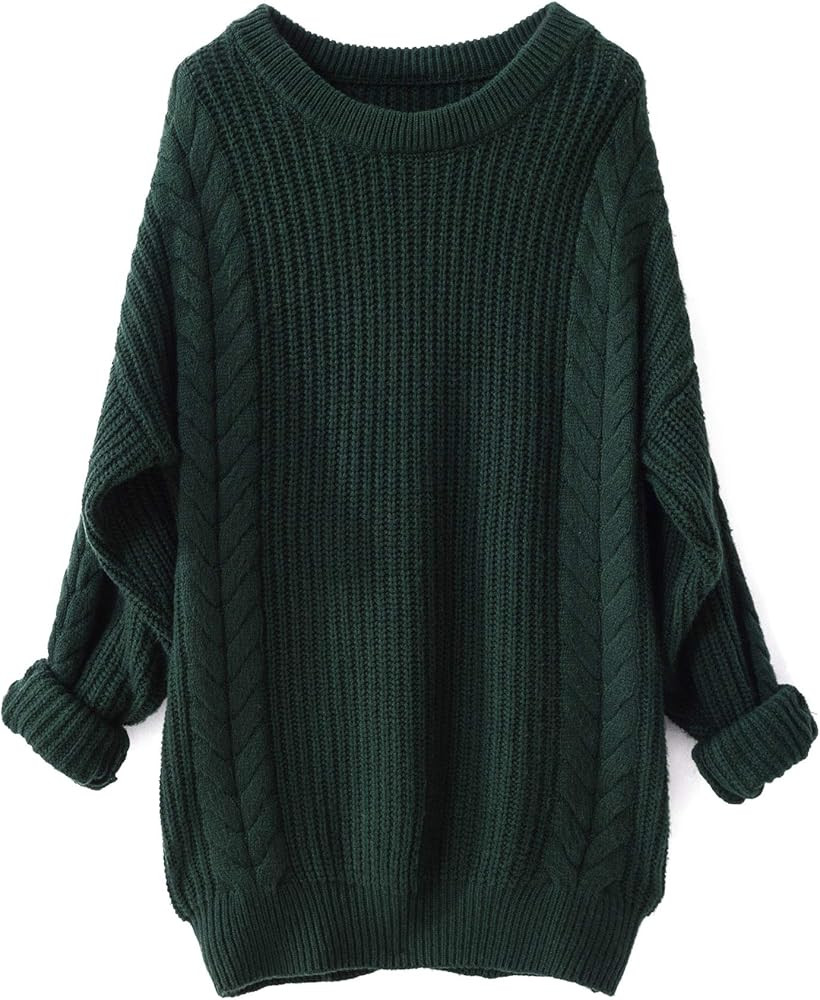 Liny Xin Women's Cashmere Oversized Loose Knitted Crew Neck Long Sleeve Winter Warm Wool Pullover... | Amazon (US)