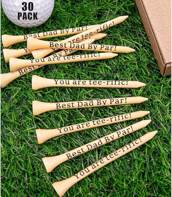 Father‘s Day Gifts - Best Dad by Par, You are tee-rific, 3-1/4 inch Wood Golf Tees Bulk for Fat... | Amazon (US)