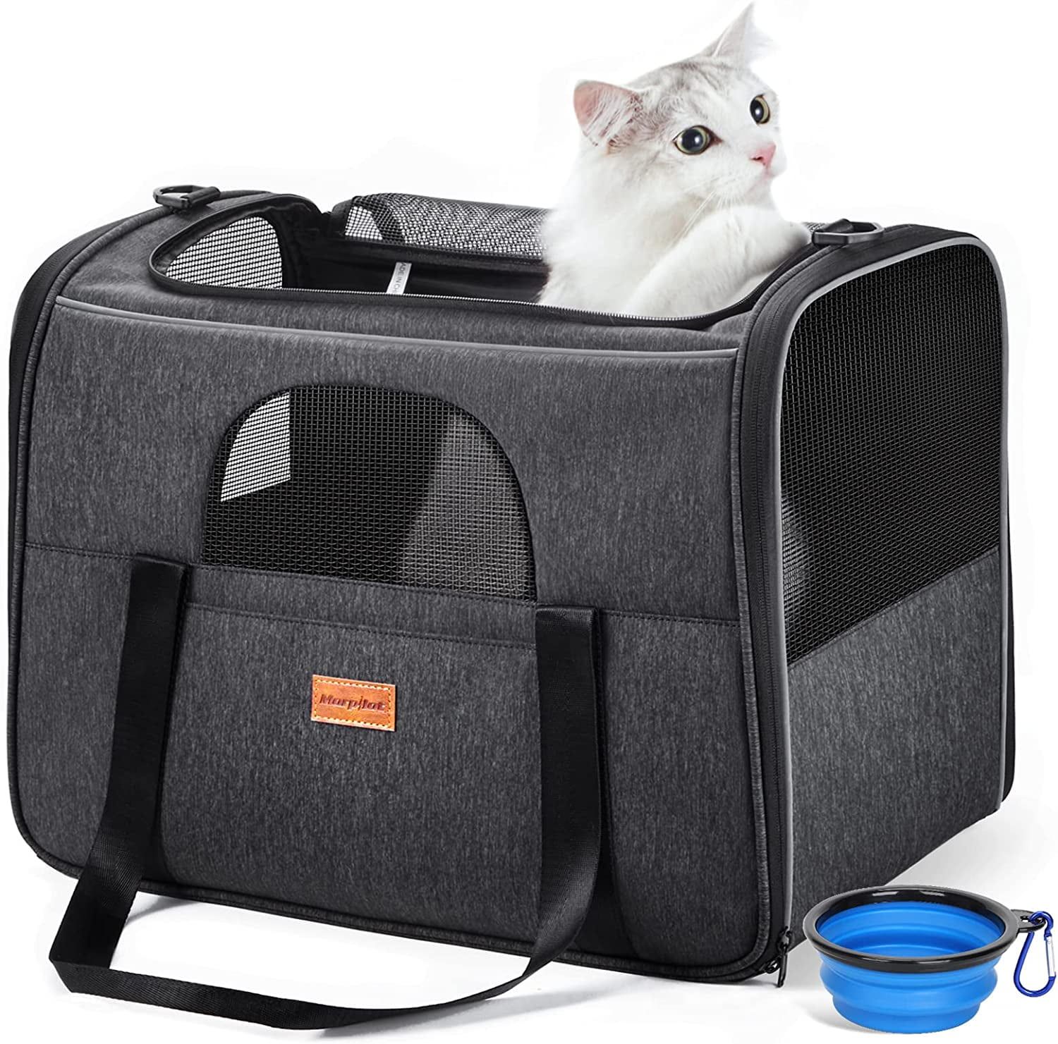 Cat Carrier MORPILOT® Extra Large Cat Bag with Water Bowl, Soft Sided Tsa Airline Approved Pet C... | Walmart (US)
