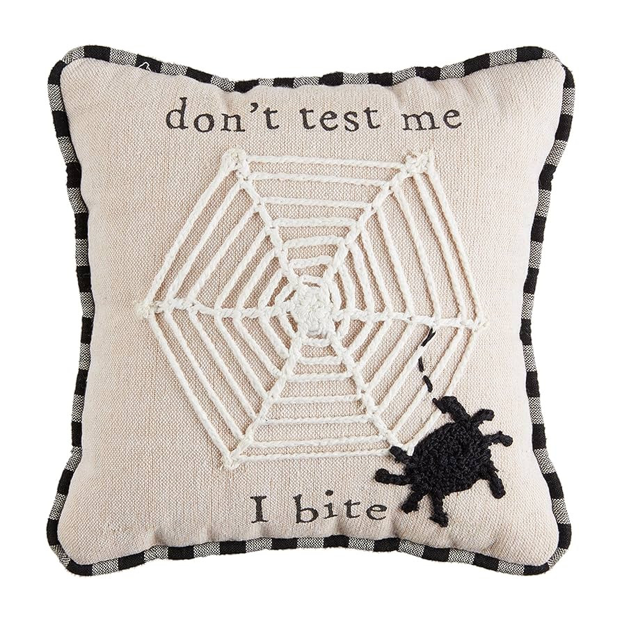 Mud Pie, 8" x 8" Mini Halloween Pillows, Bite, Pumpkin | Amazon (US)